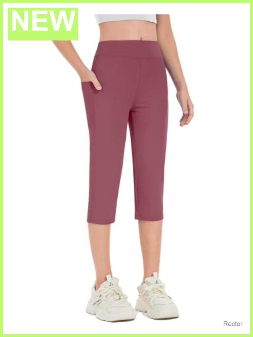 Girls Capri Leggings High Waist Athletic Yoga Crop Pants with Pockets